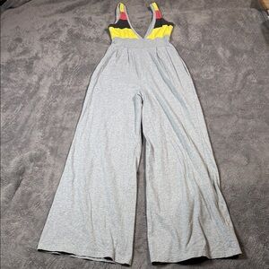 Twelve Jumpsuit Overalls Casual Gray Yellow Red Wide Leg Low Neck / Back Small